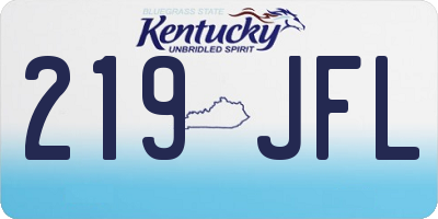 KY license plate 219JFL