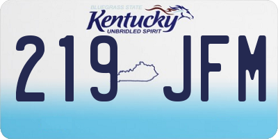 KY license plate 219JFM
