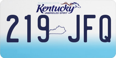KY license plate 219JFQ
