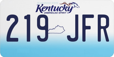 KY license plate 219JFR