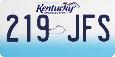 KY license plate 219JFS