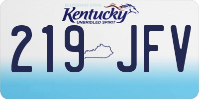 KY license plate 219JFV