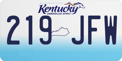 KY license plate 219JFW