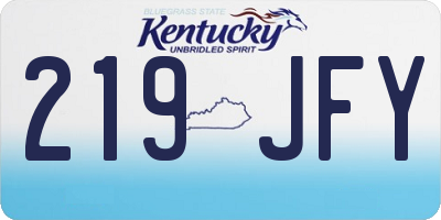 KY license plate 219JFY