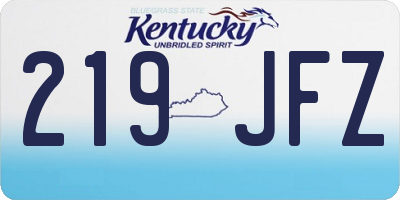KY license plate 219JFZ