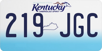 KY license plate 219JGC