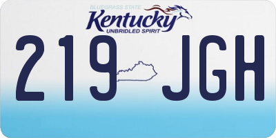 KY license plate 219JGH