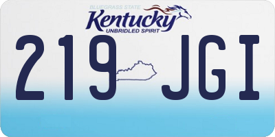 KY license plate 219JGI