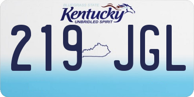 KY license plate 219JGL