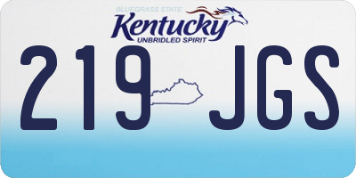 KY license plate 219JGS