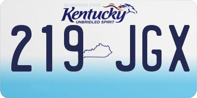 KY license plate 219JGX
