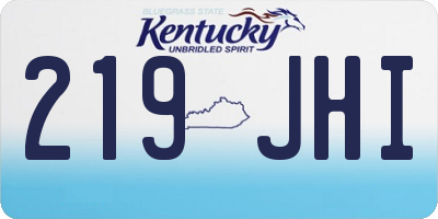 KY license plate 219JHI