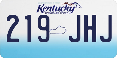 KY license plate 219JHJ