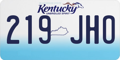 KY license plate 219JHO