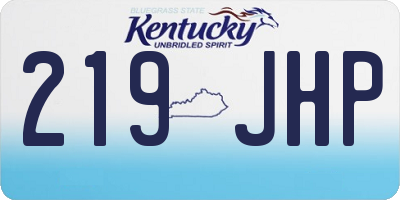 KY license plate 219JHP