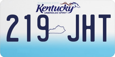 KY license plate 219JHT