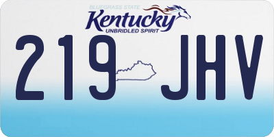 KY license plate 219JHV