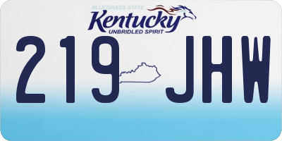 KY license plate 219JHW