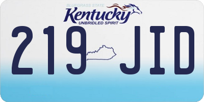 KY license plate 219JID