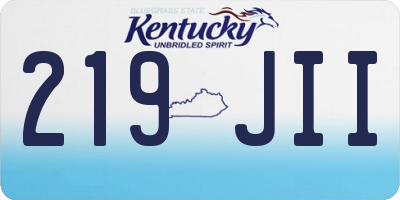 KY license plate 219JII