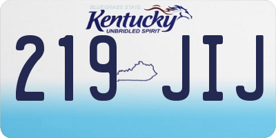 KY license plate 219JIJ