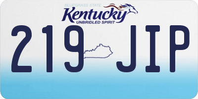 KY license plate 219JIP