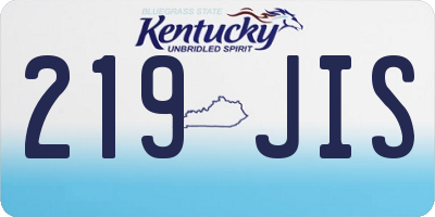 KY license plate 219JIS