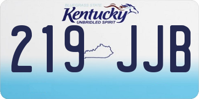 KY license plate 219JJB