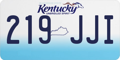 KY license plate 219JJI