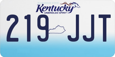 KY license plate 219JJT