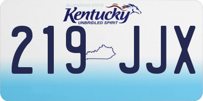 KY license plate 219JJX