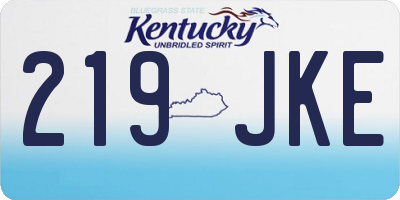 KY license plate 219JKE