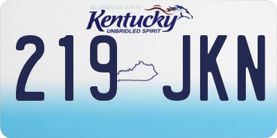 KY license plate 219JKN