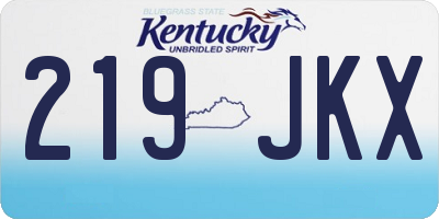 KY license plate 219JKX