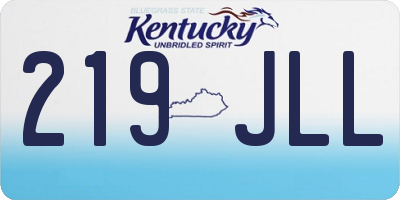 KY license plate 219JLL
