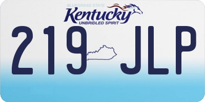 KY license plate 219JLP