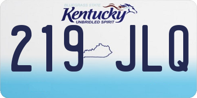 KY license plate 219JLQ