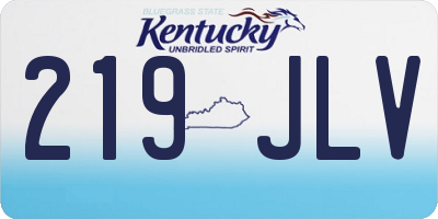 KY license plate 219JLV