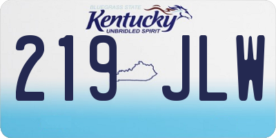 KY license plate 219JLW