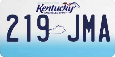 KY license plate 219JMA