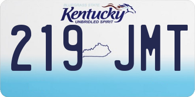 KY license plate 219JMT