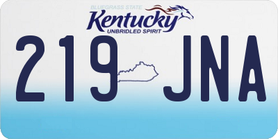 KY license plate 219JNA
