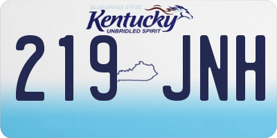 KY license plate 219JNH