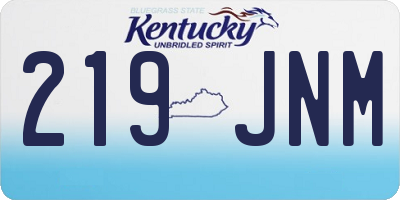 KY license plate 219JNM