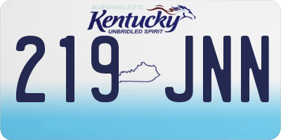 KY license plate 219JNN