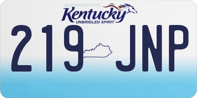 KY license plate 219JNP