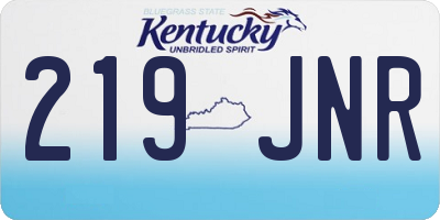 KY license plate 219JNR