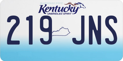 KY license plate 219JNS