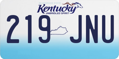 KY license plate 219JNU