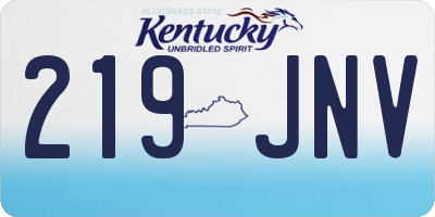 KY license plate 219JNV